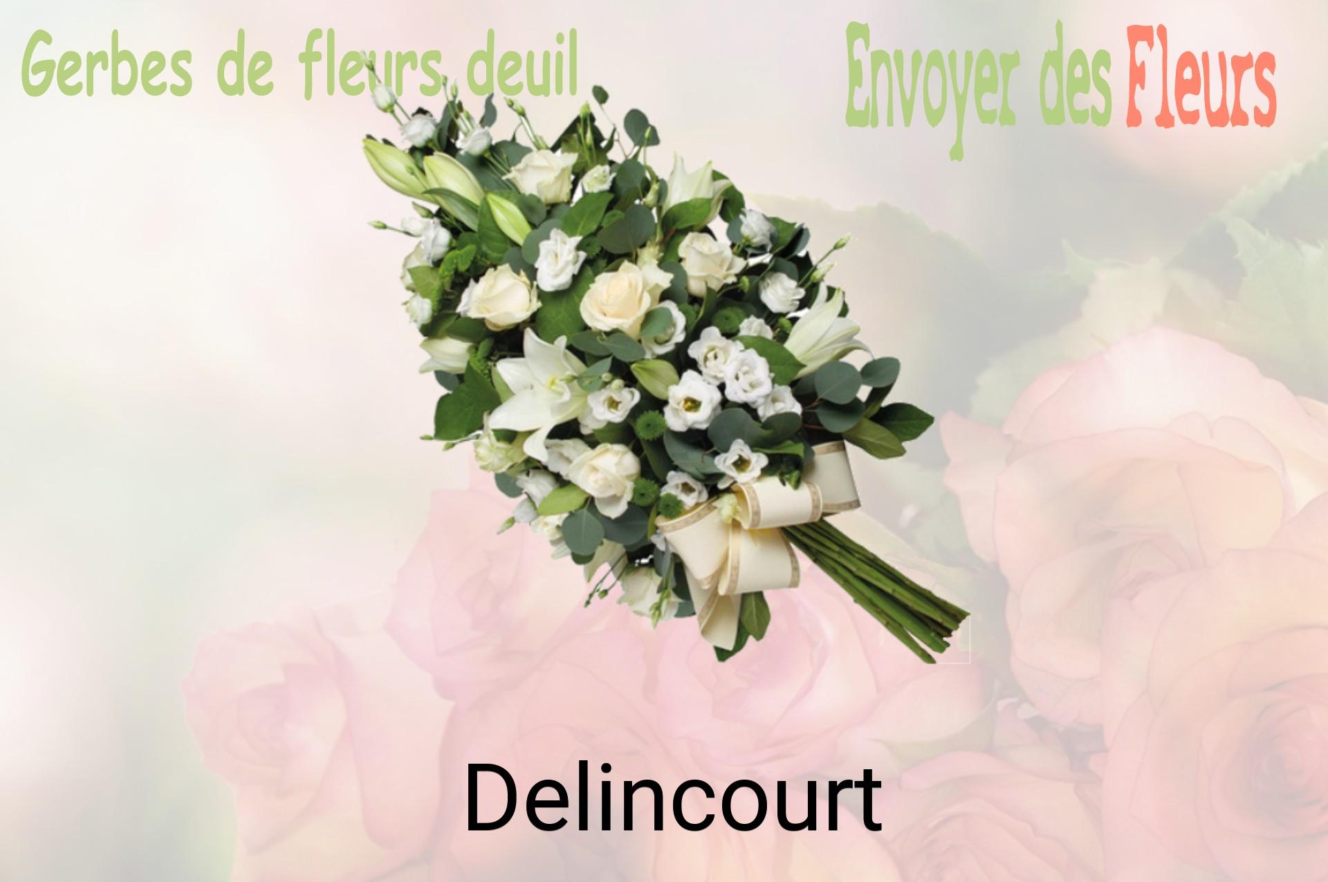 Gerbe de fleurs de deuil livrée à Delincourt